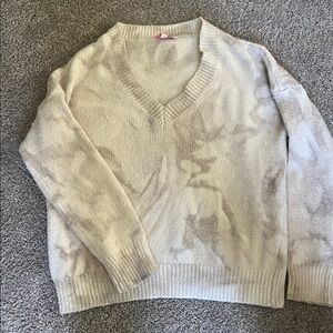 Pink Lily Light Gray/ cream Knit Sweater